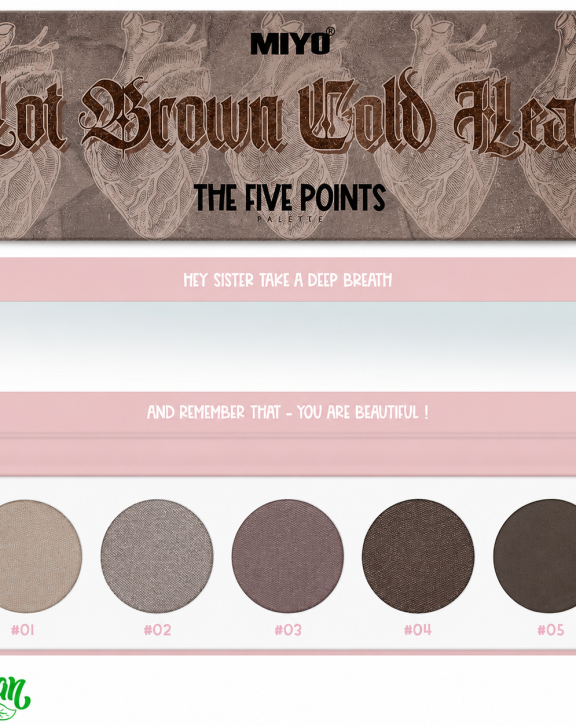 Give me a five! 5 shadows! 5 colours! 5 styles! A palette of eyeshadow which consists of five perfectly matching shades. Combine various colours and create subtle make-up for the day and intensive evening make-up. A wealth of effects within the same palette. How to use: apply with an applicator or a brush onto an eyeshadow base.